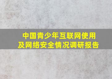 中国青少年互联网使用及网络安全情况调研报告