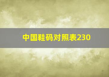 中国鞋码对照表230