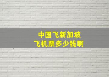 中国飞新加坡飞机票多少钱啊