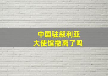 中国驻叙利亚大使馆撤离了吗