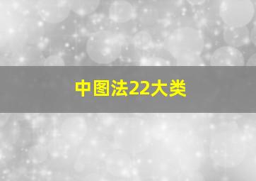 中图法22大类