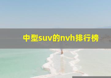 中型suv的nvh排行榜