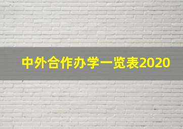 中外合作办学一览表2020