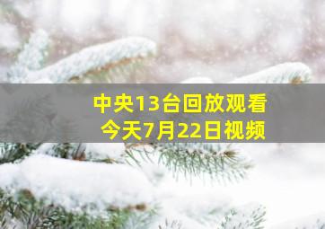 中央13台回放观看今天7月22日视频