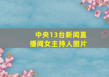 中央13台新闻直播间女主持人图片