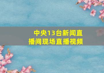 中央13台新闻直播间现场直播视频