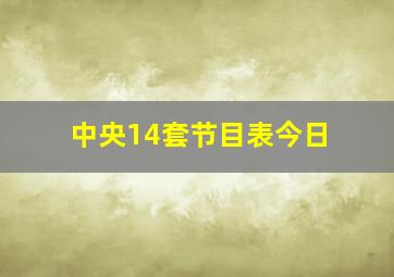 中央14套节目表今日