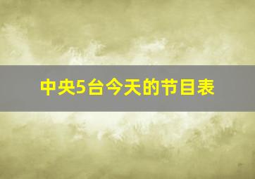 中央5台今天的节目表