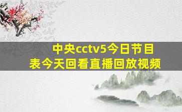 中央cctv5今日节目表今天回看直播回放视频