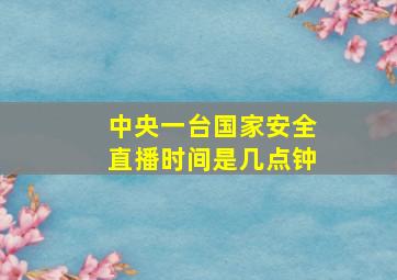 中央一台国家安全直播时间是几点钟