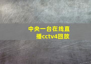 中央一台在线直播cctv4回放