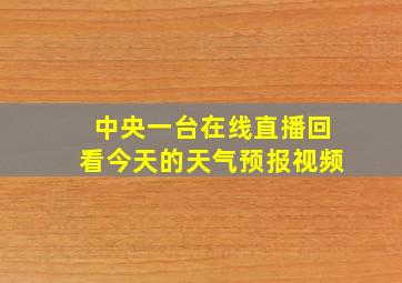 中央一台在线直播回看今天的天气预报视频