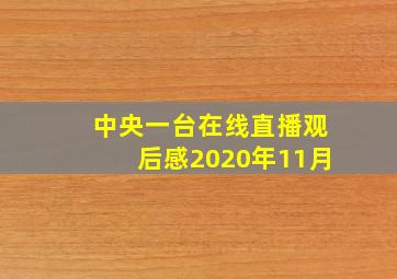 中央一台在线直播观后感2020年11月