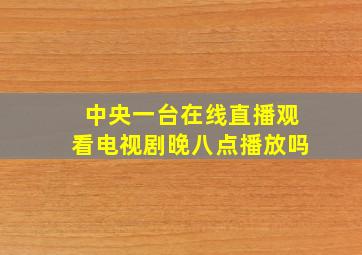 中央一台在线直播观看电视剧晚八点播放吗