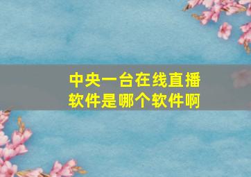 中央一台在线直播软件是哪个软件啊