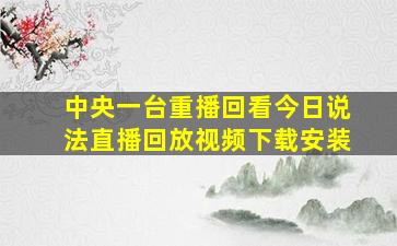 中央一台重播回看今日说法直播回放视频下载安装