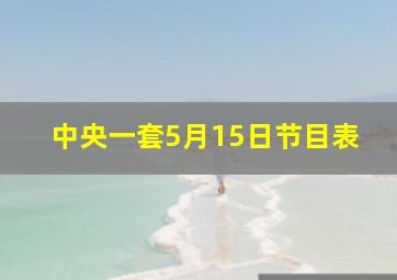 中央一套5月15日节目表