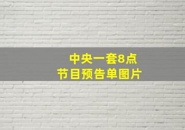 中央一套8点节目预告单图片