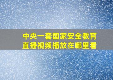 中央一套国家安全教育直播视频播放在哪里看