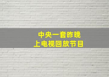 中央一套昨晚上电视回放节目