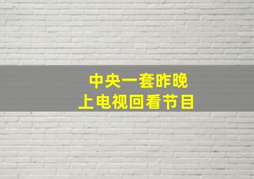 中央一套昨晚上电视回看节目