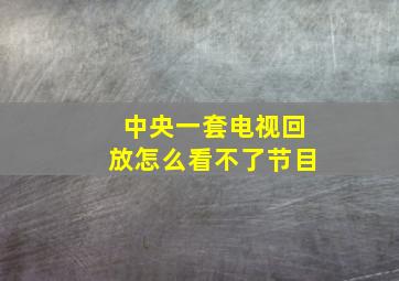 中央一套电视回放怎么看不了节目