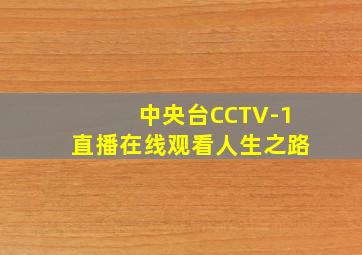 中央台CCTV-1直播在线观看人生之路