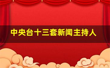 中央台十三套新闻主持人