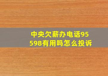 中央欠薪办电话95598有用吗怎么投诉