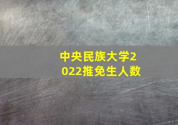 中央民族大学2022推免生人数