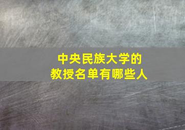 中央民族大学的教授名单有哪些人