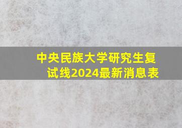 中央民族大学研究生复试线2024最新消息表