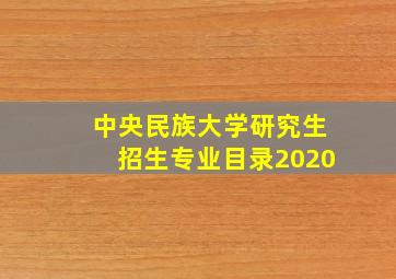 中央民族大学研究生招生专业目录2020