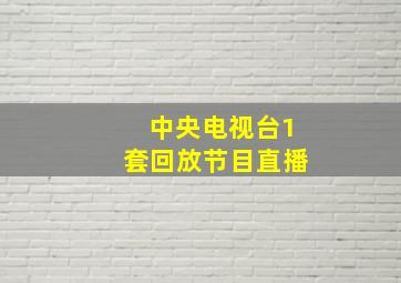 中央电视台1套回放节目直播