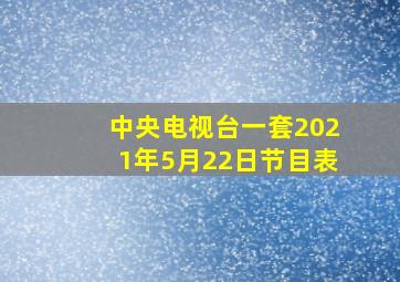 中央电视台一套2021年5月22日节目表