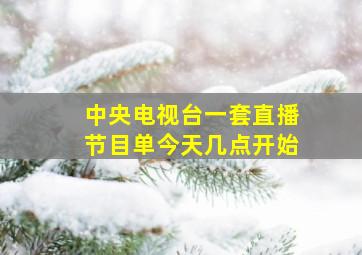 中央电视台一套直播节目单今天几点开始