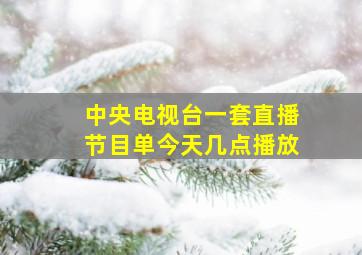 中央电视台一套直播节目单今天几点播放