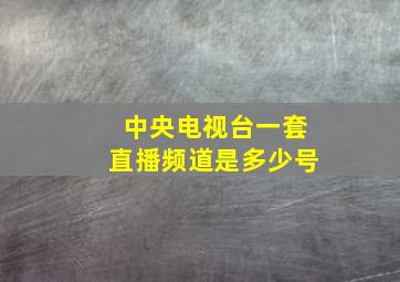 中央电视台一套直播频道是多少号