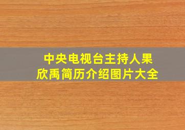 中央电视台主持人果欣禹简历介绍图片大全