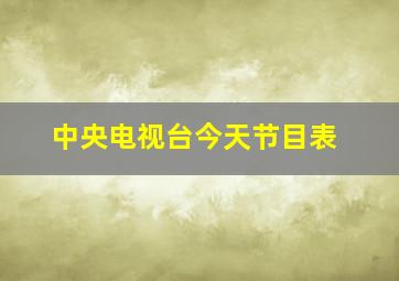 中央电视台今天节目表