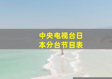 中央电视台日本分台节目表