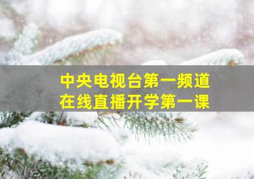 中央电视台第一频道在线直播开学第一课