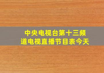 中央电视台第十三频道电视直播节目表今天