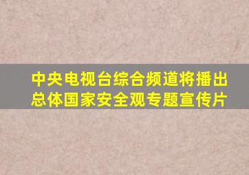 中央电视台综合频道将播出总体国家安全观专题宣传片