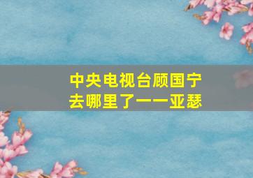 中央电视台顾国宁去哪里了一一亚瑟