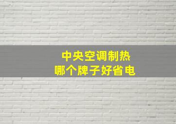 中央空调制热哪个牌子好省电