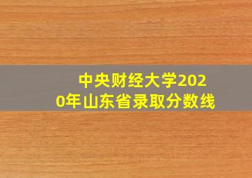 中央财经大学2020年山东省录取分数线