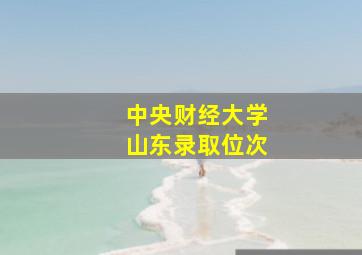 中央财经大学山东录取位次