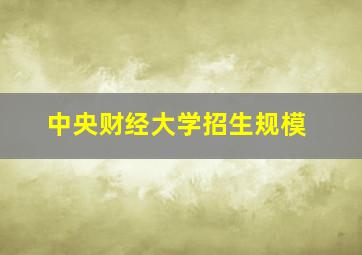 中央财经大学招生规模