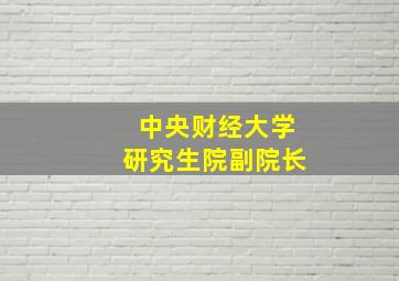 中央财经大学研究生院副院长